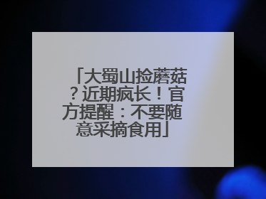大蜀山捡蘑菇？近期疯长！官方提醒：不要随意采摘食用