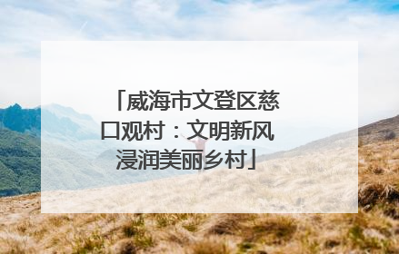 威海市文登区慈口观村：文明新风浸润美丽乡村
