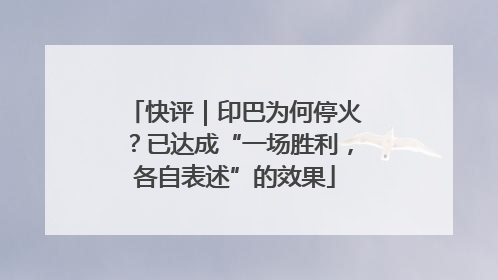 快评｜印巴为何停火？已达成“一场胜利，各自表述”的效果
