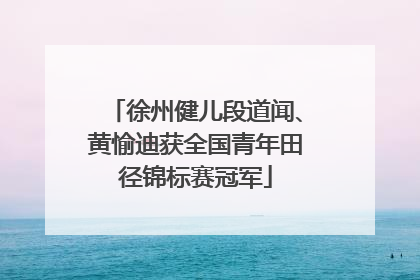徐州健儿段道闻、黄愉迪获全国青年田径锦标赛冠军