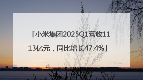 小米集团2025Q1营收1113亿元，同比增长47.4%