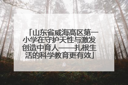 山东省威海高区第一小学在守护天性与激发创造中育人——扎根生活的科学教育更有效