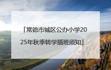 常德市城区公办小学2025年秋季转学插班须知