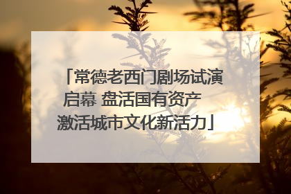 常德老西门剧场试演启幕 盘活国有资产 激活城市文化新活力
