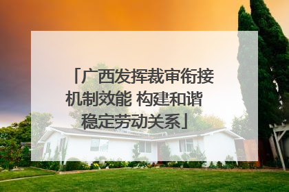 广西发挥裁审衔接机制效能 构建和谐稳定劳动关系