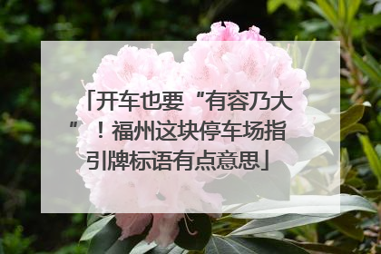 开车也要“有容乃大”！福州这块停车场指引牌标语有点意思