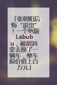 张朝阳后悔“退货”！一个绝版Labubu，被胡润拿去换了一辆车，整车原价值上百万元