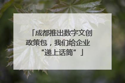 成都推出数字文创政策包，我们给企业“递上话筒”