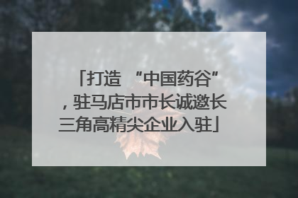 打造 “中国药谷”，驻马店市市长诚邀长三角高精尖企业入驻