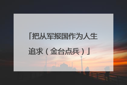 把从军报国作为人生追求（金台点兵）