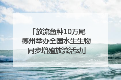 放流鱼种10万尾 德州举办全国水生生物同步增殖放流活动