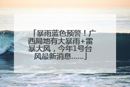 暴雨蓝色预警！广西局地有大暴雨+雷暴大风，今年1号台风最新消息……