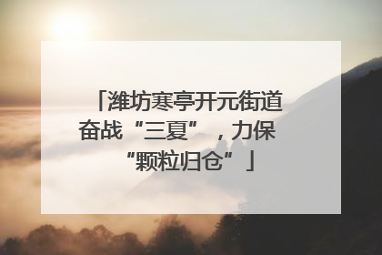 潍坊寒亭开元街道奋战“三夏”，力保“颗粒归仓”