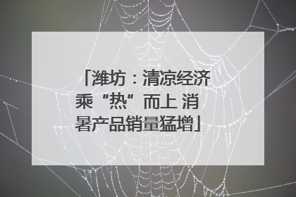 潍坊：清凉经济乘“热”而上 消暑产品销量猛增