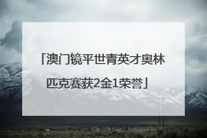 澳门镜平世青英才奥林匹克赛获2金1荣誉