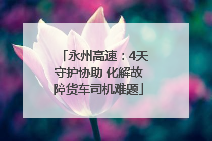 永州高速：4天守护协助 化解故障货车司机难题