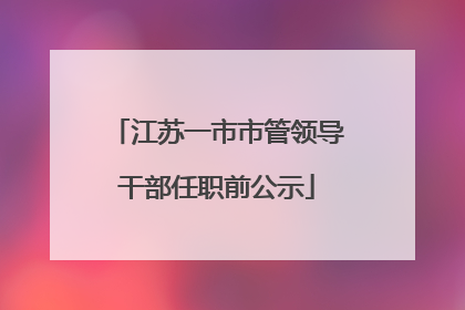 江苏一市市管领导干部任职前公示