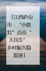 江西庐山市：“小路灯”点亮“大民生” 乡村振兴稳提速