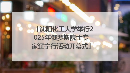 沈阳化工大学举行2025年俄罗斯院士专家辽宁行活动开幕式