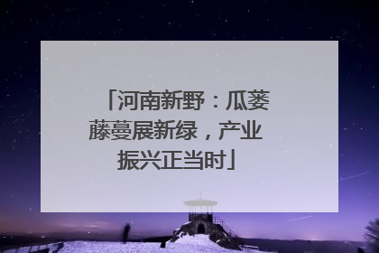 河南新野：瓜蒌藤蔓展新绿，产业振兴正当时