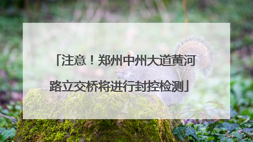 注意！郑州中州大道黄河路立交桥将进行封控检测