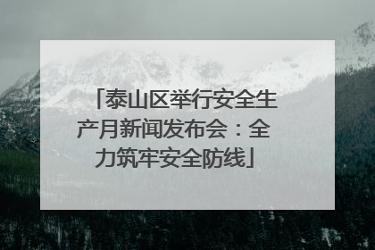 泰山区举行安全生产月新闻发布会：全力筑牢安全防线