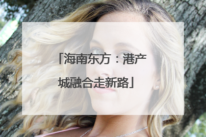 海南东方：港产城融合走新路