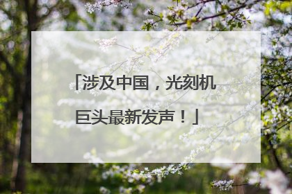 涉及中国，光刻机巨头最新发声！