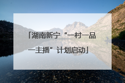 湖南新宁“一村一品一主播”计划启动