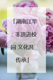 湖南江华：非遗进校园 文化共传承