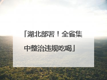 湖北部署！全省集中整治违规吃喝