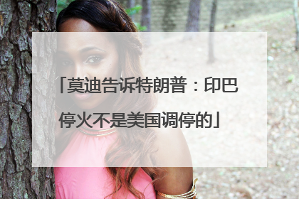 莫迪告诉特朗普：印巴停火不是美国调停的