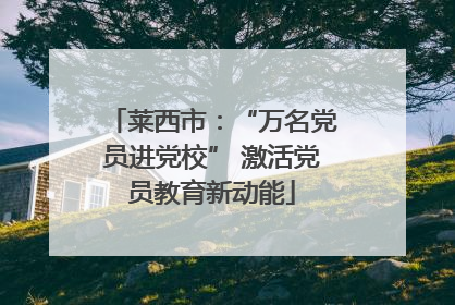 莱西市：“万名党员进党校” 激活党员教育新动能