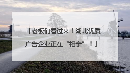 老板们看过来！湖北优质广告企业正在“相亲”！