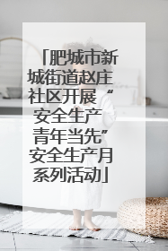 肥城市新城街道赵庄社区开展“安全生产 青年当先”安全生产月系列活动