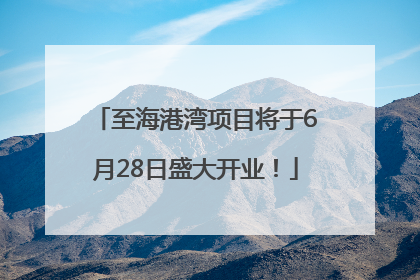 至海港湾项目将于6月28日盛大开业！