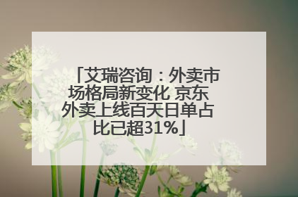 艾瑞咨询：外卖市场格局新变化 京东外卖上线百天日单占比已超31%