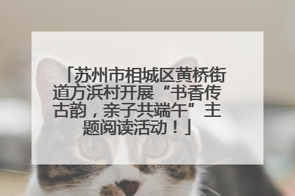 苏州市相城区黄桥街道方浜村开展“书香传古韵，亲子共端午”主题阅读活动！
