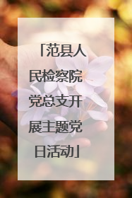 范县人民检察院党总支开展主题党日活动