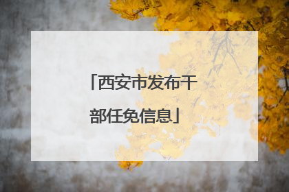 西安市发布干部任免信息