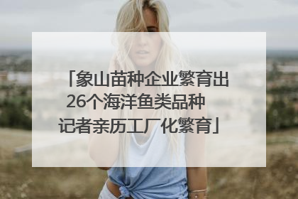 象山苗种企业繁育出26个海洋鱼类品种 记者亲历工厂化繁育