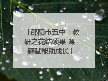邵阳市五中：教研之花结硕果 课题赋能助成长