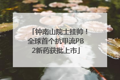 钟南山院士挂帅！全球首个抗甲流PB2新药获批上市
