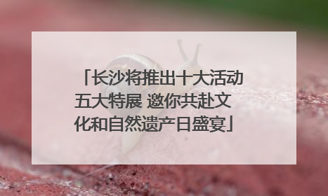 长沙将推出十大活动五大特展 邀你共赴文化和自然遗产日盛宴