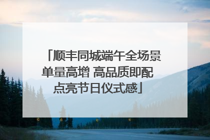 顺丰同城端午全场景单量高增 高品质即配点亮节日仪式感