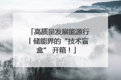 高质量发展能源行丨储能界的“技术盲盒” 开箱！