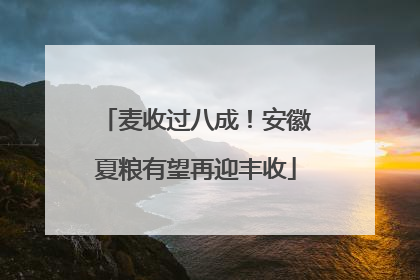 麦收过八成！安徽夏粮有望再迎丰收