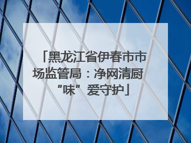 黑龙江省伊春市市场监管局：净网清厨 “味”爱守护