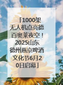 1000架无人机点亮德百奥莱夜空！2025山东德州燕京啤酒文化节6月20日启幕