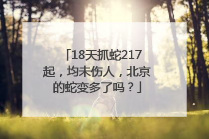 18天抓蛇217起，均未伤人，北京的蛇变多了吗？